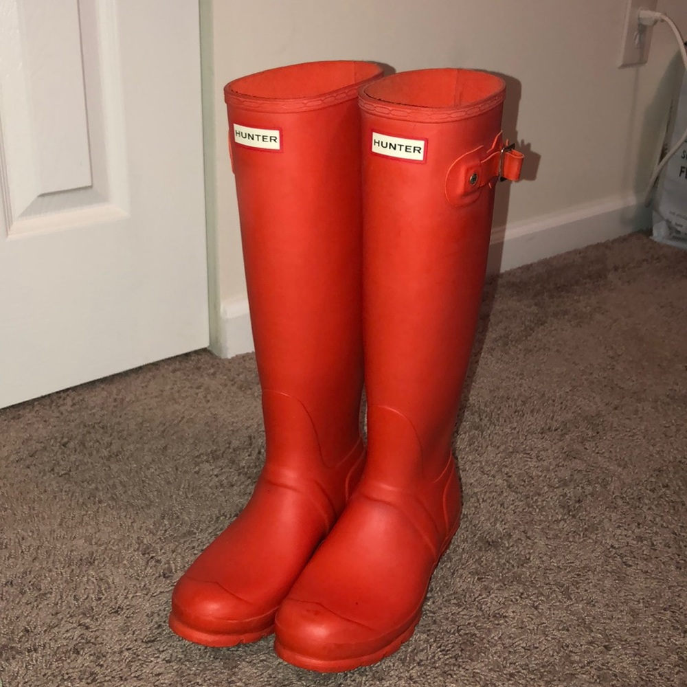 Orange Hunter boots